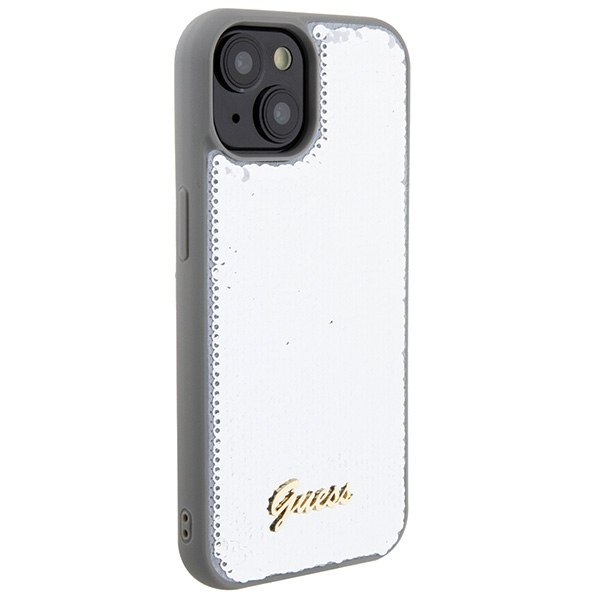 Guess GUHCP15SPSFDGSS iPhone 15 6.1" srebrny/silver hardcase Sequin Script
